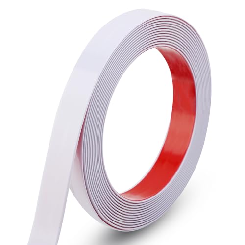 Gaahing 196.8" x 1" Matte White Molding & Wall Trim, Flexible Peel and Stick Decorative Strip for Tile, Mirror, Ceiling, Floor, Panel, Cabinet - color: Matte White, size: 1" W x 196.8" L