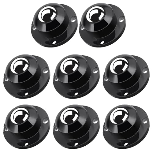 TRVL FIELDER Self Adhesive Furniture Wheels 1 Inch Low Profile Casters 8Pcs - color: BLACK, size: Y1