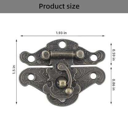 (4 Sets) Retro Jewelry Box Latches Hooks, Small Latches for Wooden Boxes Zinc Alloy, Antique Cabinet Furniture Hasp Clasp - Bronze Tone
