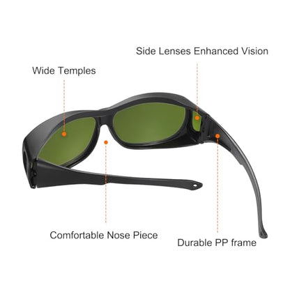 HARFINGTON Welding Safety Glasses IR PPE Protective Glasses Lens CE Certified Protective Welding Eyewear - color: Green, size: Shade 3