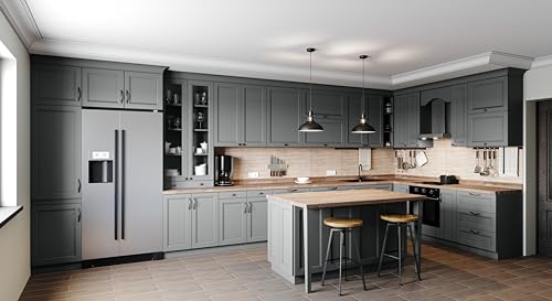 CHALK IT! All-in-One Multi-Surface Chalk Paint for Furniture & Cabinets - No Sanding, No Primer, Built-In Top Coat Water-Based, Low-Odor, Fast-Drying, Matte Finish (Dark Grey) - color: Dark Grey