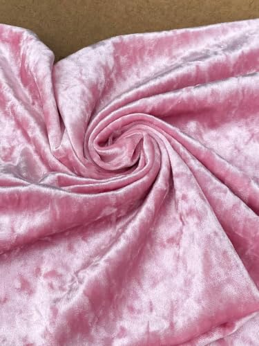 Premium Stretch Crushed Velvet Fabric by The Yard - Soft and Luxurious Fabric Versatile and Stretchy Ideal for Clothing Home Decor and Crafts 58 inches Width - (Baby Pink, 10 Yard) - color: Baby Pink, size: 10 Yard