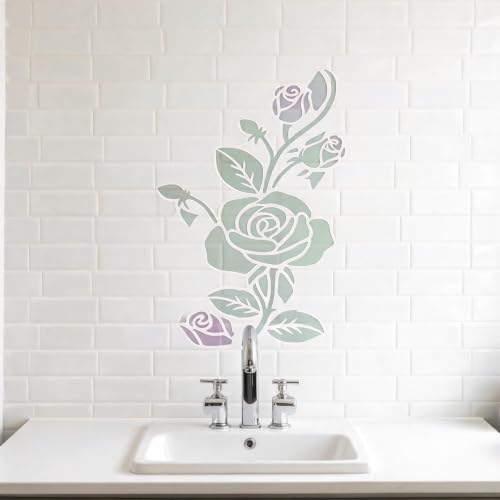 TIAMECH A4 Reusable Lattice Rose Diamond Grid Stencil for Painting - color: Lattice Rose Diamond Grid
