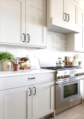 10 Pack Matte Black Cabinet Pulls 3.75 Inch(96mm) Kitchen Cabinet Handles Solid Zinc Alloy Cabinet Hardware Drawer Pulls - color: Matte Black, size: 3.75" Hole Center