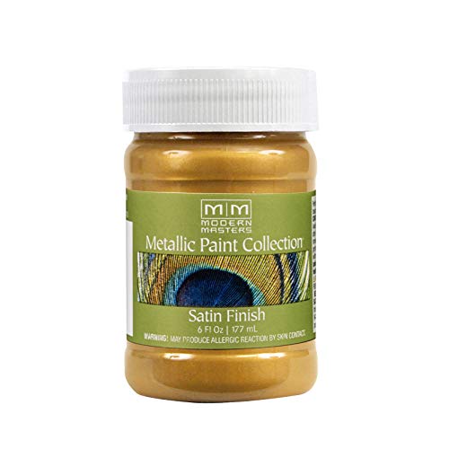 Modern Masters Satin Iridescent Gold Metallic Paint - color: Satin Iridescent Gold, size: 6 Fl Oz (Pack of 1)