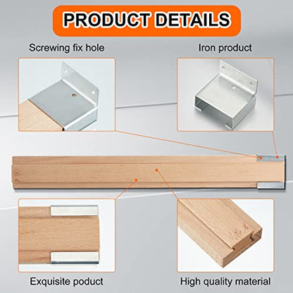 Maitys 4 Pcs Wooden Drawer Slide, 15.8 Inch Wood Bottom Mount Guide Track - size: 15.8 Inch