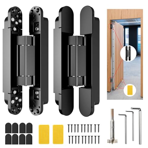 9.7" Hidden Door Hinge/Concealed Hinges,Invisible Hinges - color: Black, size: 9.7 inches