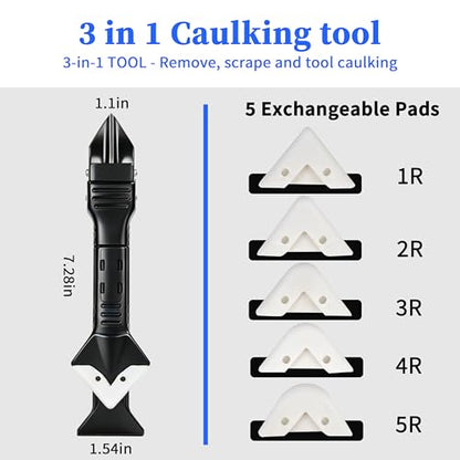 3-in-1 Silicone Caulking Tool Kit, Sealant Finishing & Scraper