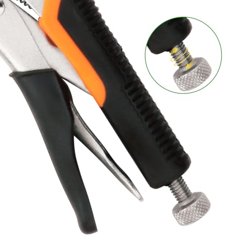 5 Pack 6 Inch C-Clamp Locking Pliers with Rubber Handle, C-Clamps Face, 6 Inch Heavy Duty C Clamp Locking Pliers for Woodworking and Home Improvement - size: 5 Pack 6 Inch with rubber handle