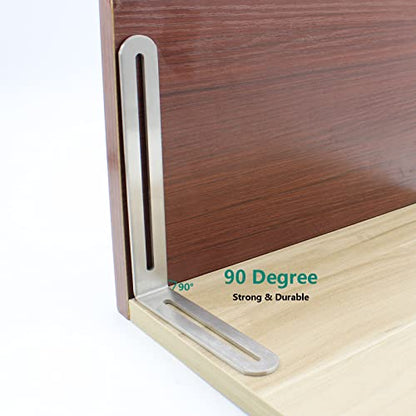 4 PCS Adjustable L-Shape Corner Brace, ULIFESTAR Heavy Duty Thicken Stainless Steel Joint Right Angle Brackets L Slotted Support Shelf Bracket for PC Case,Fixing Furniture-120x165x3mm/4.72x6.5x0.12'' - size: Silver 4.72 x 6.5 x 0.12 inches