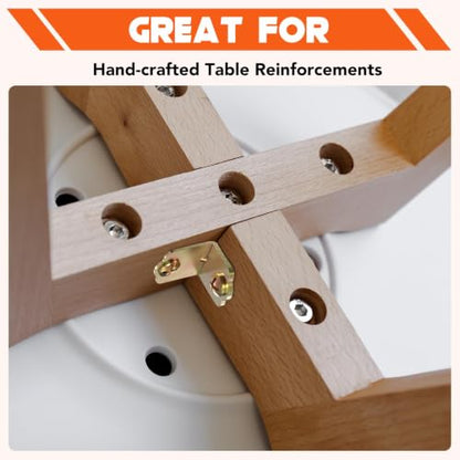 Table Leg Corner Brackets Heavy Duty with 90 Degree L Brackets 8PCS - color: Yellow