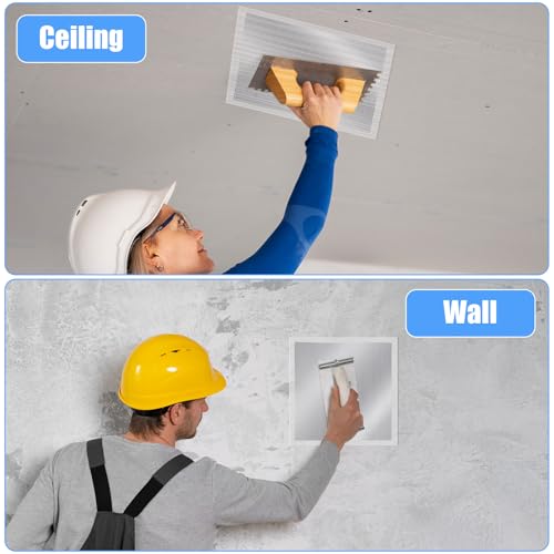 4 Pcs 12 Inch Drywall Repair Kit Self Adhesive Mesh Drywall Repair Patch Set with Scraper Heavy Duty Metal Dry Hole Patch Tools for Large Holes Wall Ceiling Tool(Scraper and 2 Pcs Sandpaper)