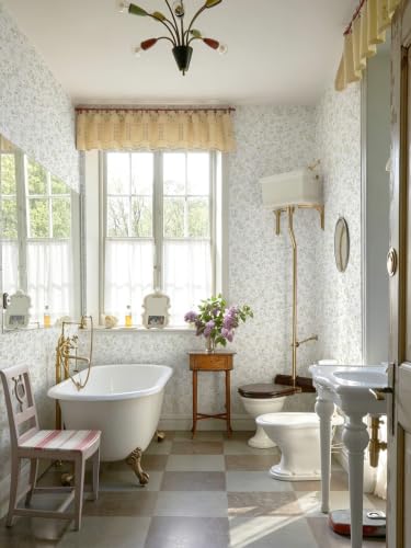 Peel and Stick Wallpaper for Nursery Green Cherry Blossom Waterproof - color: Sage Green, size: 17.3" x 78.7"