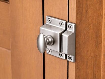 QCAA Oval Turn Cabinet Latch, for Cupboard & Other Furniture, Small, Chrome Plated, Made in Taiwan, 1 Pack - color: Chrome Plated, size: 1pack-small