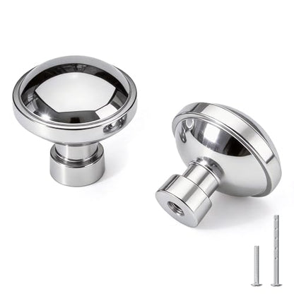 Goldenwarm Polished Chrome Cabinet Knobs, Round Drawer Handles 1-1/4 Inch 10 Pack | Rustproof Single Hole Cabinet Hardware, Solid Zinc Alloy, Screws Included for Cupboard Closet Furniture Upgrade - color: Polished Chrome, size: Knob(1-1/4 In)