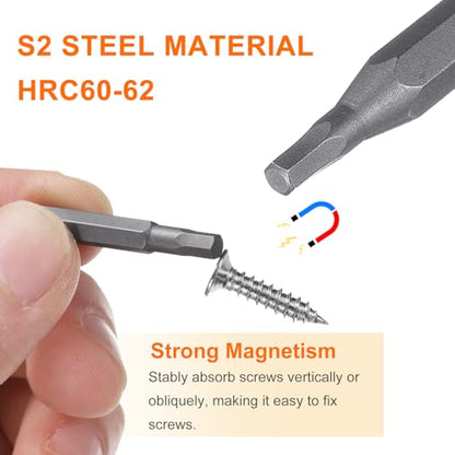 HARFINGTON 3pcs H2.0 Hex Screwdriver Bit 5/32" Hex Shank 28mm Length - size: H2.0