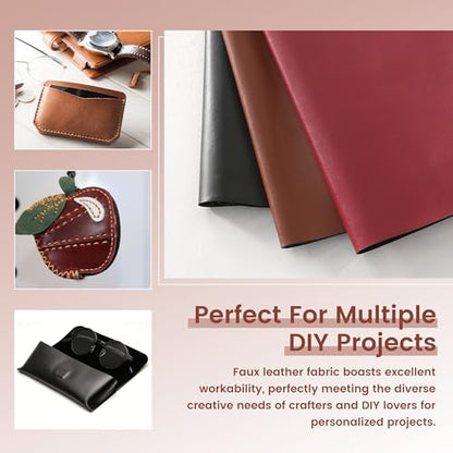 KUUP Smooth PU Faux Leather Fabric Sheets, 5 Yards 54" x 180", 0.8mm Thick - color: Brown, size: 5 yards