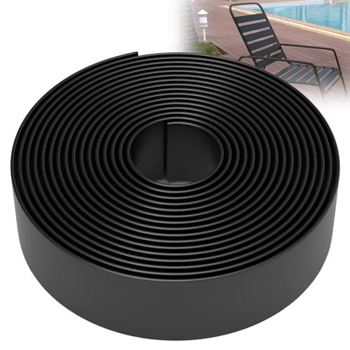 KOMORAX 100ft Long 1.5" Wide Vinyl Chair Strapping. Repair & Replacement Matte Finish. for Patio Outdoor Lawn Garden Durable Attractive (Black) - color: Black