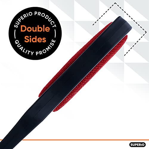 Superio Suede Lint Brush Magic Remover for Clothes, Double Sided Garment Brush, Soft Bristles, Portable Trap Tool Removes Pet Hair, Dust from Carpet, Hats, Wool Suit, Suede Couch, 3