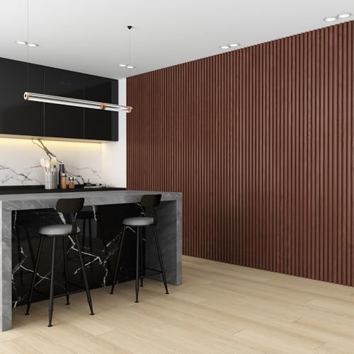 Slat Wall Panel 8-Pack, 118’’x6.1’’, Walnut - size: 118’’x6.1’’-Walnut