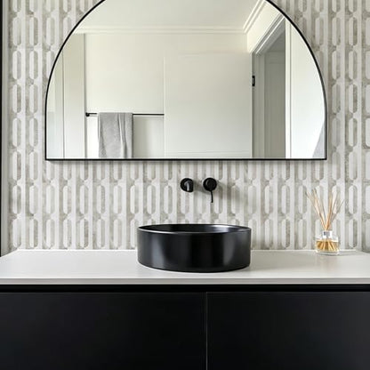 STICKGOO Peel and Stick Backsplash Tiles, 12 x 12 in, Marble/Beige - color: Dolomite White + Beige Slate