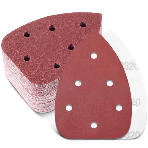 64 Pcs Mouse Sander Sandpaper Detail Sanding Pads,No Cut Line - style: no cut line
