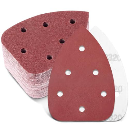 64 Pcs Mouse Sander Sandpaper Detail Sanding Pads,No Cut Line - style: no cut line