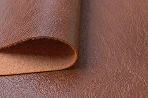 Wento Thick Faux Leather Fabric Soft Skin Grain PU Leather for Furniture Cover Reupholster Sofa Chairs Cushions Vinyl Upholstery (1 Yard, Brown) - color: Brown, size: 1 Yard (54" x 36")