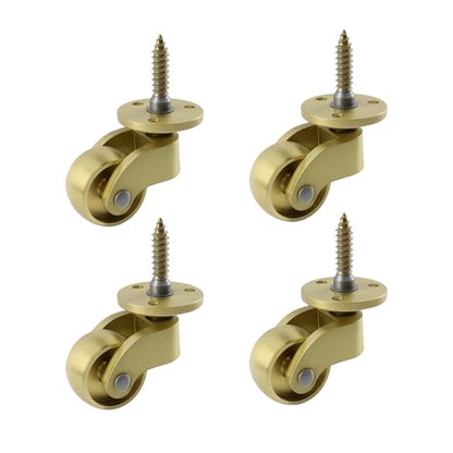 4 Pcs Universal Caster Wheels, Heavy Duty 360 Degree Rotation Brass Stem Casters Trolley Wheels for Trunk Box Furniture Cabinet Sofa Trolley Chairs Bed