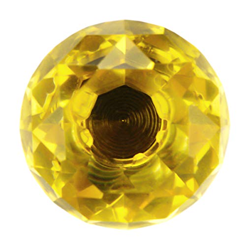 Crystal Glass Cabinet Knobs 30mm Diamond Shape Drawer Kitchen Cabinets Dresser Cupboard Wardrobe Pulls Handles 10 Pcs - color: Yellow