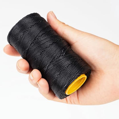 Sail Repair Kit with Sail Needle, Thick Waxed String Whipping Twine Black - color: Black
