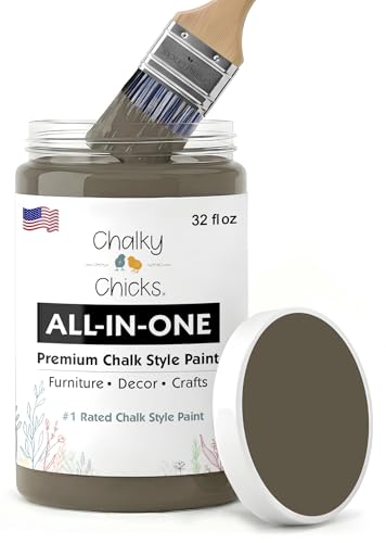 Chalky Chicks Beachwood 32 Fl Oz Chalk Paint for Furniture All in One - color: Beachwood (Brown/Gray), size: 32 Fl Oz (Pack of 1)