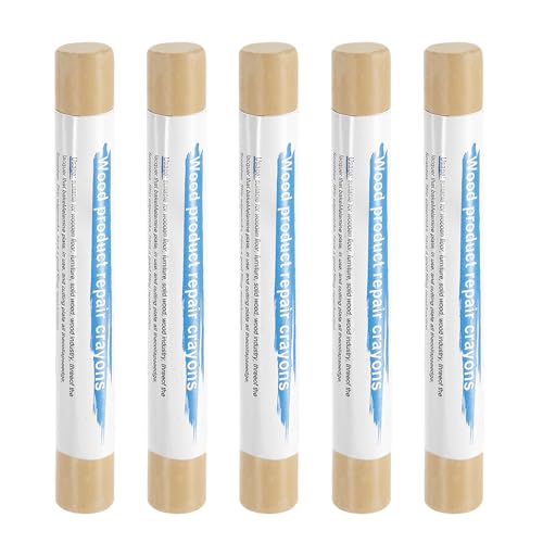 HARFINGTON 5pcs Wood Filler Sticks Wooden Wax Touch Up Furniture Repair Crayons for Scratch Hole Wood, Maple - color: Maple