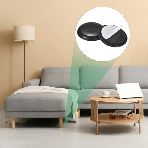 M METERXITY 24-Pack Furniture Sliders, 1.26" Diameter EVA Foam Felt Pad Self-Adhesive Mover Glides for Carpet/Chair/Tables, Furniture Round Pads Floor Protectors [Black] - size: 1.26"
