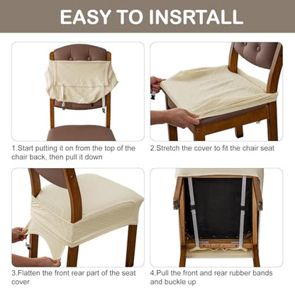 Genina Waterproof Chair Covers for Dining Room,Set of 2,Light Gray - color: Light Gray, size: 2PCS