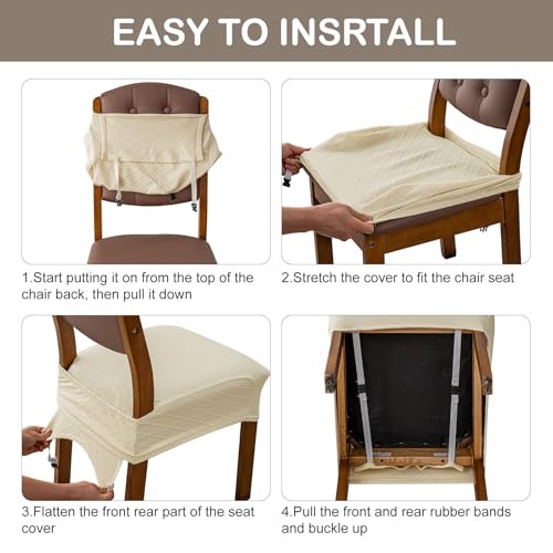 Genina Waterproof Chair Covers for Dining Room,Set of 6,Light Gray - color: Light Gray, size: 6PCS