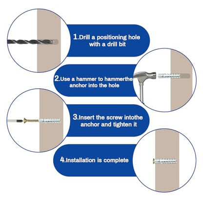 100Pcs M4 M6 Hollow Wall Anchors with Screws, Loose Hinge Hole Repair Kits - size: M4/6-100 Pcs