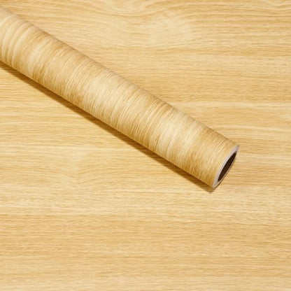 Peel and Stick Wallpaper Light Oak Wood Grain Contact Paper 23.6" x 118.1" - color: Oak, size: 23.6" x 118.1"