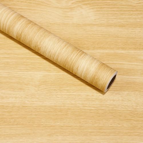 Peel and Stick Wallpaper Light Oak Wood Grain Contact Paper 15.7" x 275.6" - color: Oak, size: 15.7" x 275.6"