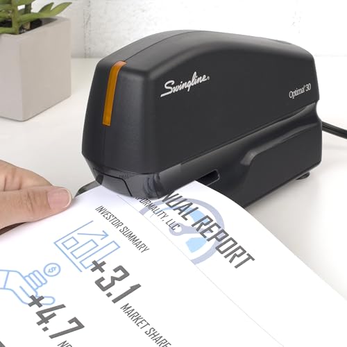 Swingline Electric Stapler, 30 Sheet Capacity, Optima 30, Black (42150) - size: 30 sheets, style: Stapler
