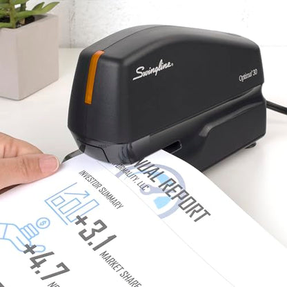 Swingline Electric Stapler, 30 Sheet Capacity, Optima 30, Black (42150) (Pack of 3) - size: 30 sheets (Pack of 3), style: Stapler