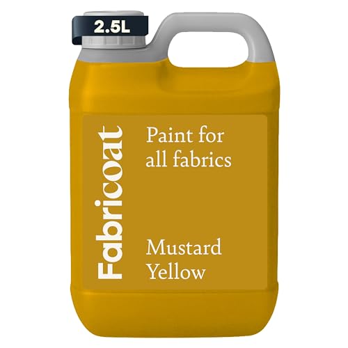 Fabricoat Fabric Paint & Upholstery Dye, Mustard Yellow, Flexible Finish - color: Mustard Yellow, size: 2500 ml