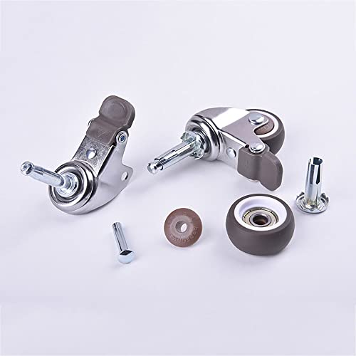 2 Inch Rubber Caster Wheel Set of 4(2 with Brakes & 2 Without) with 5/16" x 1-1/2" (8 x 38mm) Stem Sockets, for Furniture Crib Trolley Dining Car Casters - style: 2 With Brakes & 2 Without Brakes