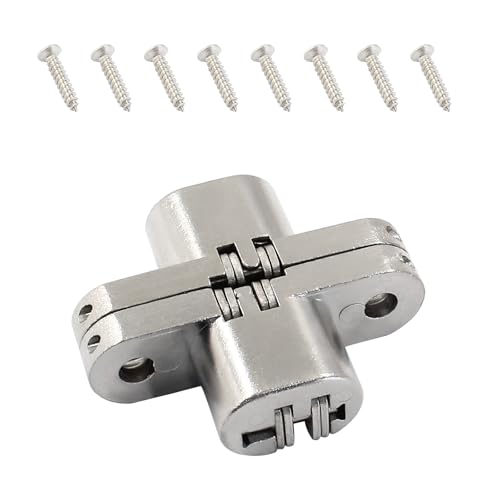 43.5 mm Hidden Hinge, Stainless Steel, 2pcs - size: 43.5 mm, 2 PCS