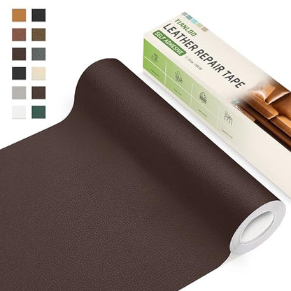 TIANLDD Leather Repair Tape,16 x 80 Inches Self Adhesive Leather Repair Patch，Leather Repair Kit for Furniture，Couches,Car Seats,Cabinets,Handbags(Light Coffee-Litchi Grain) - color: Light Coffee-Litchi Grain, size: 16" x 80"
