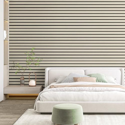 Art3d Six-Grid Design Slim Slat Wall Panels, 104 x 12 Inch, 4-Pack, Oak - color: Six-Grid Oak