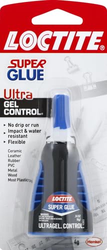 Loctite Super Glue Ultra Gel Control, Clear, 0.14 fl oz Bottle, 1 Pack - Superglue for Plastic, Wood, Metal, Crafts & Repair, Cyanoacrylate Adhesive Instant Glue, Quick Dry - size: 1 Pack, style: Ultra Gel Control
