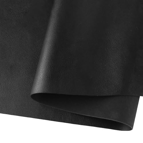 Faux Leather Sheets,Marine Vinyl Fabric,Faux Leather for Crafts. - color: Black, size: 1 Yard