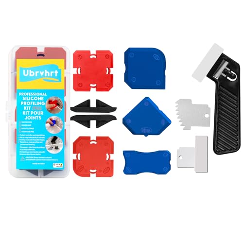 Caulk Application Tool Kit Sealant Finishing Tool Set Silicone Profiling Kit 9 Pcs, Caulk Spreader Silicone Smoother Caulking Edger Tool for Tile Siding Window Sink Joint