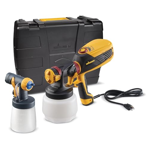 Wagner Spraytech 0529010 FLEXiO 590 Handheld HVLP Paint Sprayer, Sprays Most Unthinned Latex, Includes Two Nozzles - iSpray & Detail Finish Nozzle, Complete Adjustability for All Needs, Multi-Colored